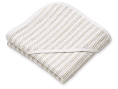 Liewood stripe crisp white/sandy hooded håndklæde Caro
